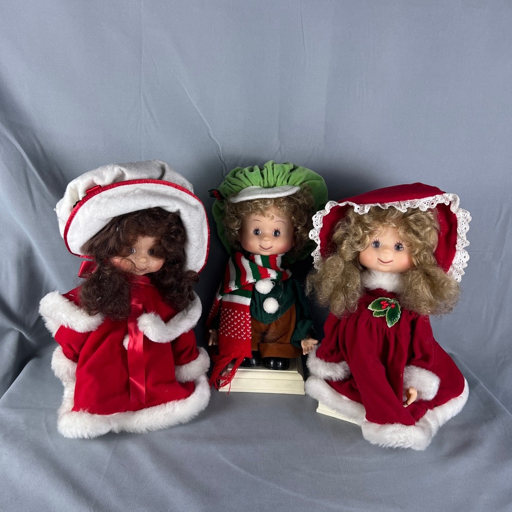 VTG Santa's Best Undercover Kids Animated Collectible Christmas Doll Set of 3